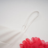 Véronique white 3d-petal sleeveless mini dress