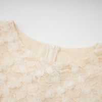 Halla Neutral Tiered Floral Lace Maxi Dress