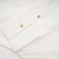 Orlane white cinched-waist pleated mini shirt dress