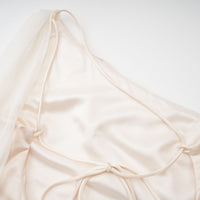 Thérèse neutral scarf-design satin maxi dress