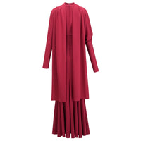 Margot Red Scarf Design Ruched Maxi Gown