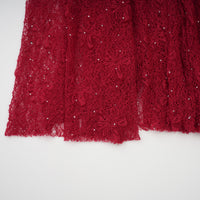 Justyna Red Rhinestone Guipure Lace Maxi Dress