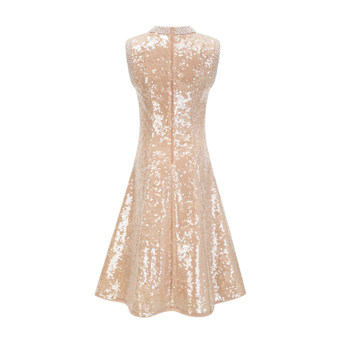 Ornella faux-pearl sequined midi dress