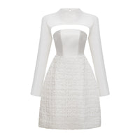 Dulcie White Floral Jacquard Shawl & Dress Set