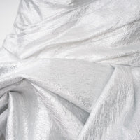Adina Silver Glossy Asymmetrical Ruched Gown