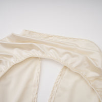Vilhelmiina Cream White Halterneck Shirred Maxi Dress