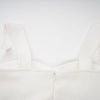 Olivia white floral-appliqué bandage maxi dress