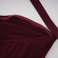 Amandine Burgundy Halterneck Gathered Maxi Dress