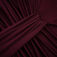 Amandine Burgundy Halterneck Gathered Maxi Dress