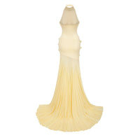 Yvette Yellow 3D Petal Mermaid Maxi Dress