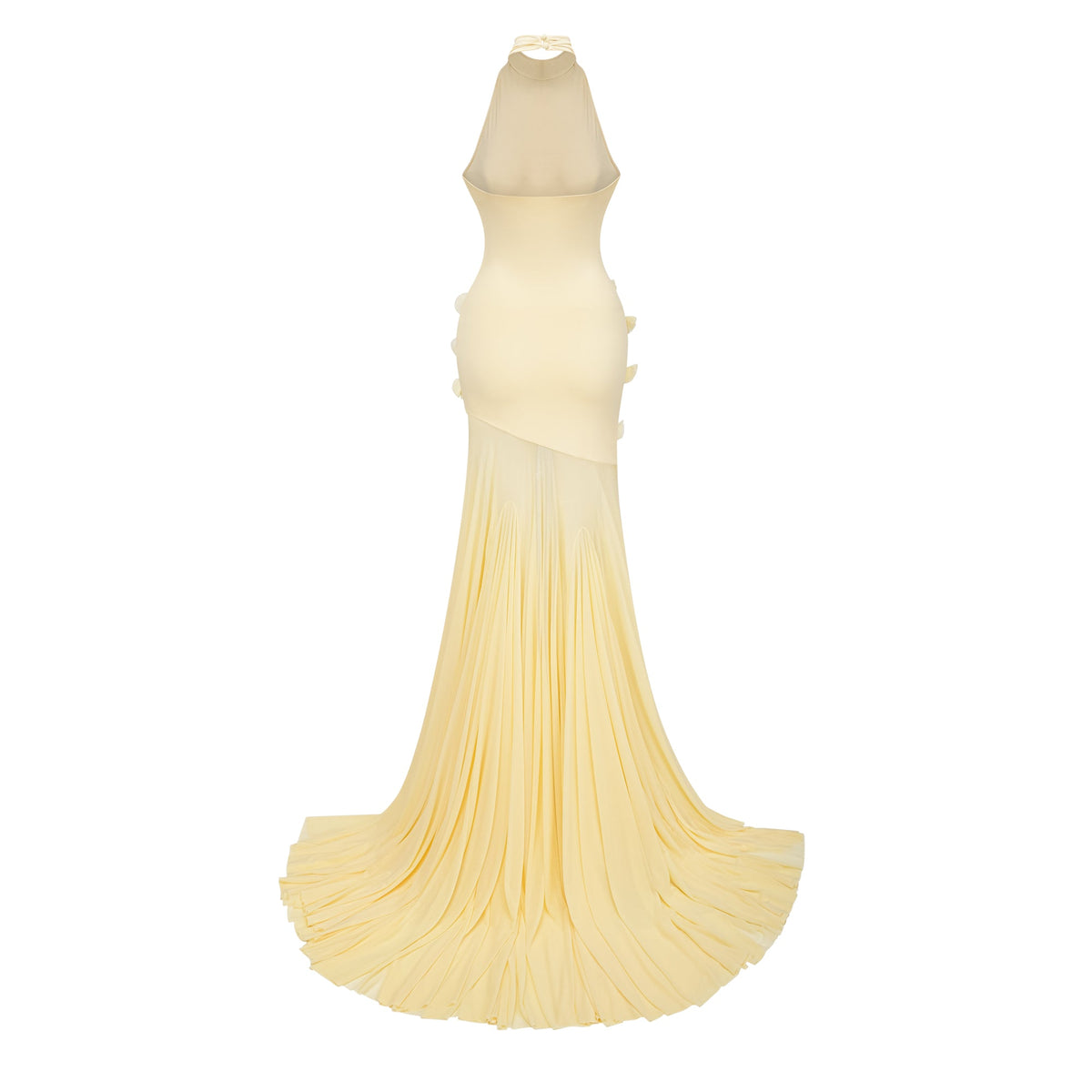 Yvette Yellow 3D Petal Mermaid Maxi Dress