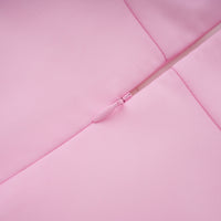 Laetitia Pink Pleated Train Ruched Maxi Dress