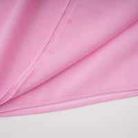 Laetitia Pink Pleated Train Ruched Maxi Dress