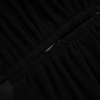 Ainara Black Off Shoulder Polished Midi Dress
