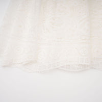 Phoebe white jacquard floral-lace pleated midi dress