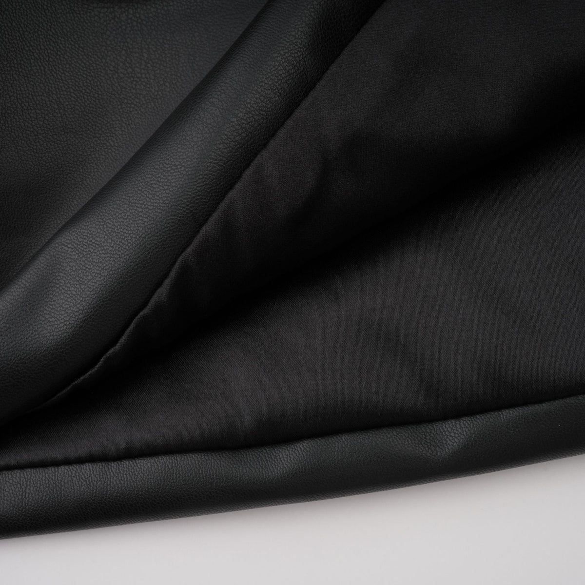 Agnes Black Ruched Leather Bodycon Mini Dress