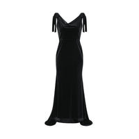 Audrey embellished velvet open-back maxi dress