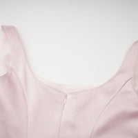 Fiona Pink Satin Square Neck Maxi Dress