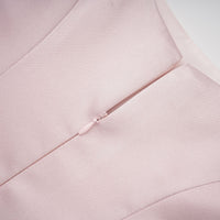 Fiona Pink Satin Square Neck Maxi Dress