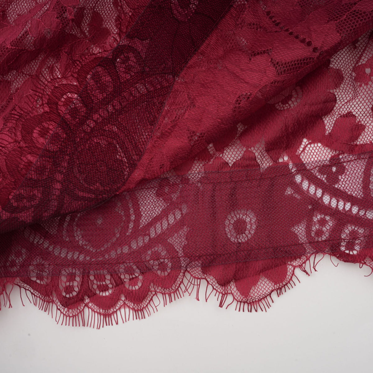 Coline red chantilly lace oversize dress