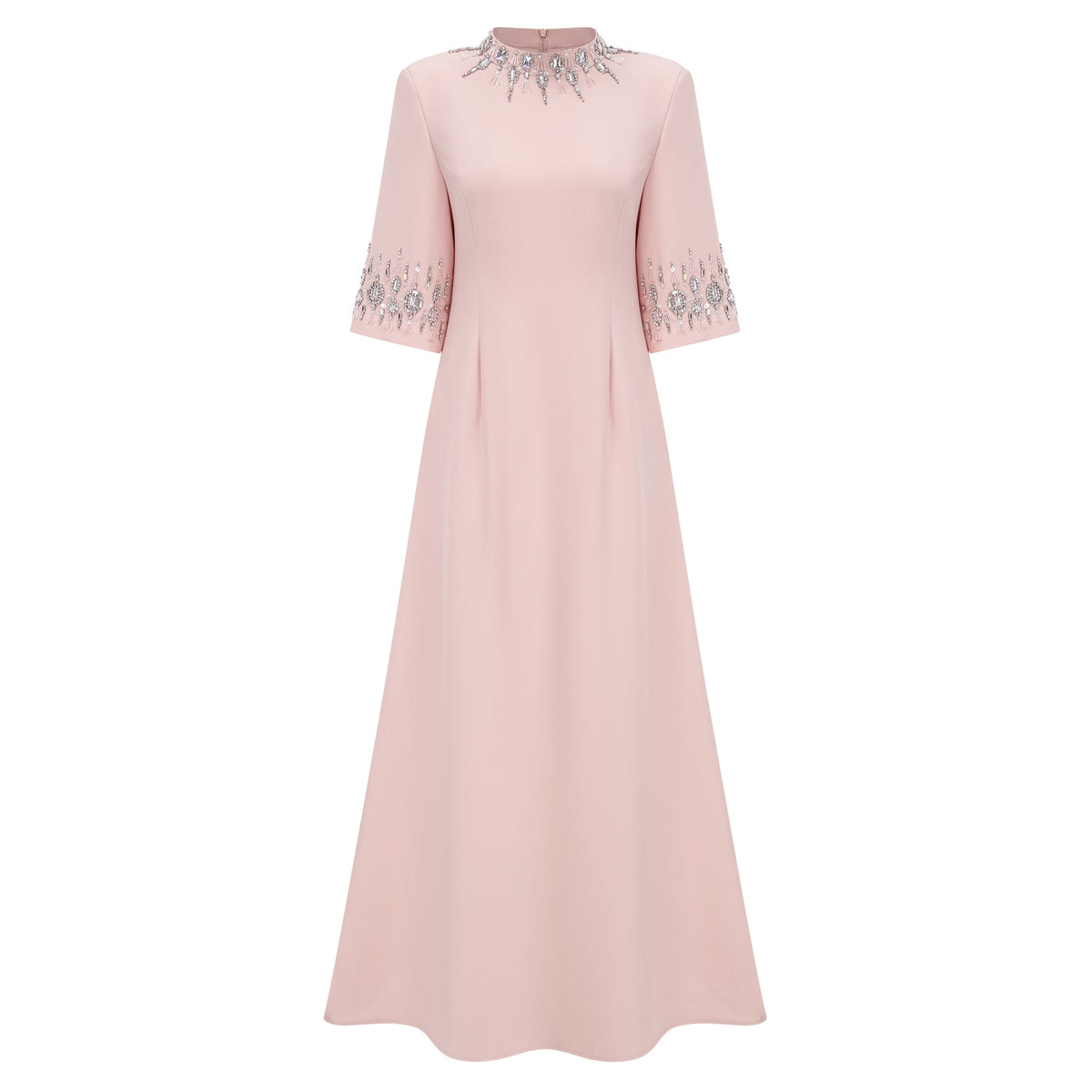 Klaudia Pink Embellished Corset Maxi Dress