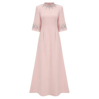 Klaudia Pink Embellished Corset Maxi Dress