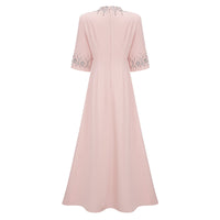 Klaudia Pink Embellished Corset Maxi Dress