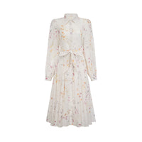 Zoé white floral-print tied midi dress
