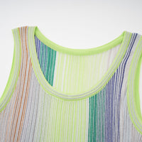 Amaryllis Green Sequin Striped Knit Mini Dress