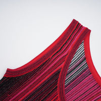 Amaryllis Red Sequin Striped Knit Mini Dress