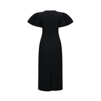 Irène sequined floral-embroidered midi dress in Black
