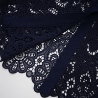 Ariane Navy Crochet-lace Midi Dress