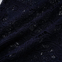 Ariane Navy Crochet-lace Midi Dress