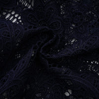 Ariane Navy Crochet-lace Midi Dress