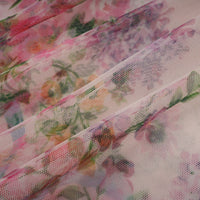 Candice floral ruffled tulle midi dress