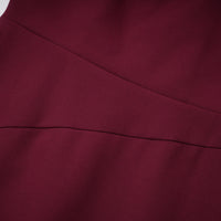 Wren Burgundy Asymmetrical Cape Maxi Dress