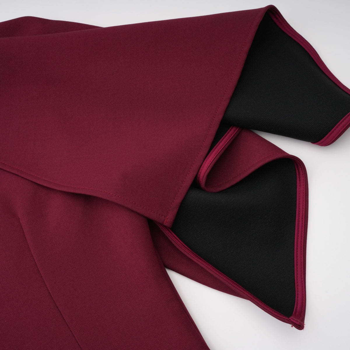 Wren Burgundy Asymmetrical Cape Maxi Dress