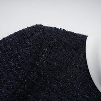 Fiona Navy Blue Embellished Tweed Mini Dress