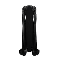 Yseult Black Embellished Maxi Gown