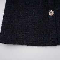 Fiona Navy Blue Embellished Tweed Mini Dress
