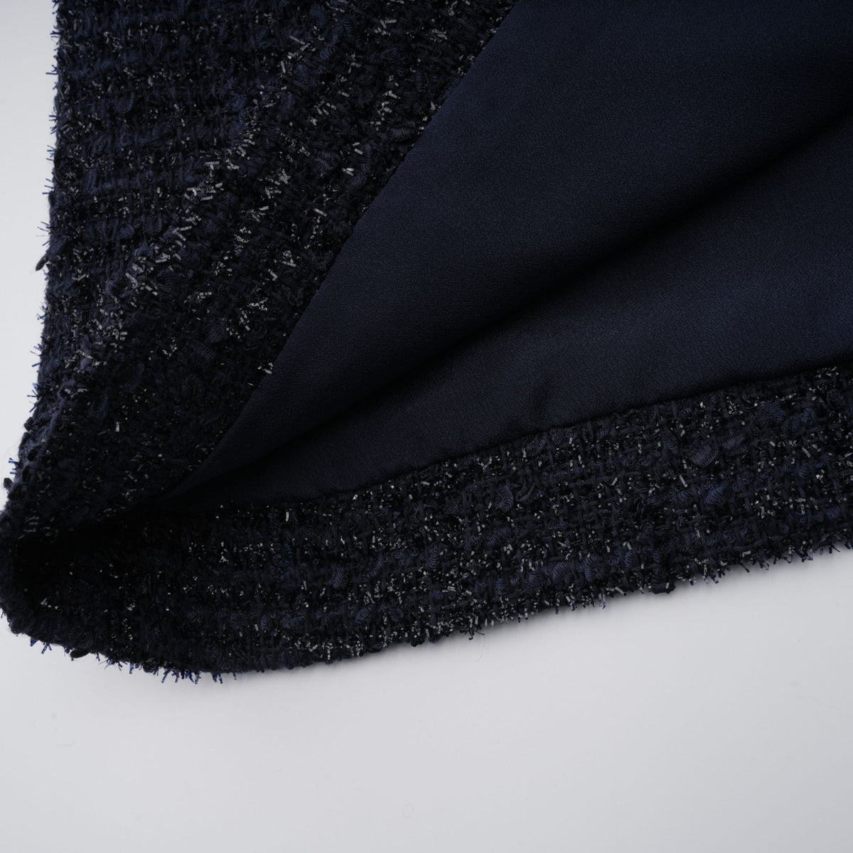Fiona Navy Blue Embellished Tweed Mini Dress
