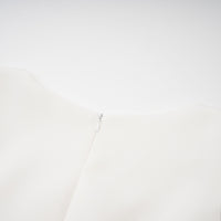 Kristveig White Cape Design Structured Mini Dress