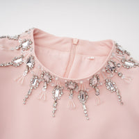 Klaudia Pink Embellished Corset Maxi Dress