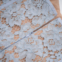Audrey blue floral-lace boned midi dress