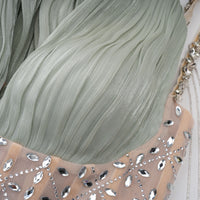 Gwenaëlle Green Rhinestone Panel Maxi Dress
