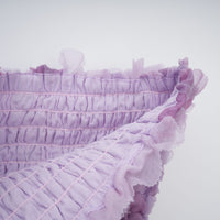 Mylène purple 3D-petal tiered tulle mini dress