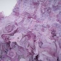 Mylène purple 3D-petal tiered tulle mini dress