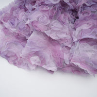 Mylène purple 3D-petal tiered tulle mini dress