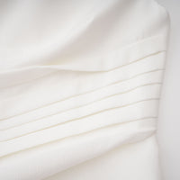 Blossom White One Shoulder Ruched Midi Dress