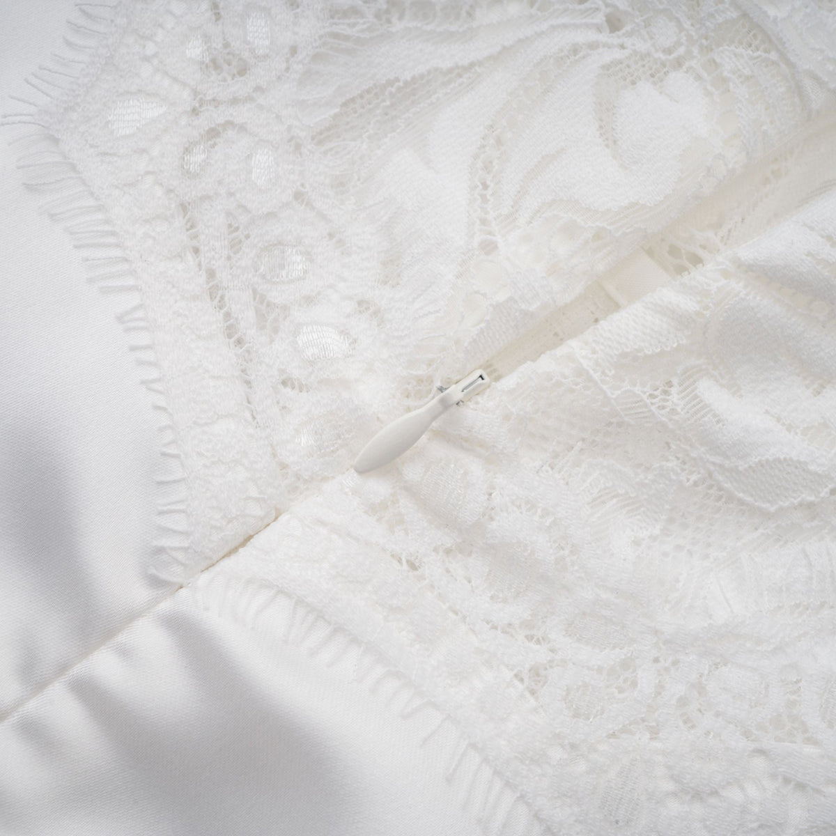 Airelle White Satin Panel Lace Maxi Dress